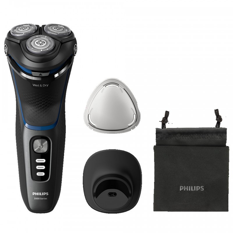 Philips 3000 Series S3344/13 Περιστρεφόμενη Ξυριστική Μηχανή Προσώπου Επαναφορτιζόμενη